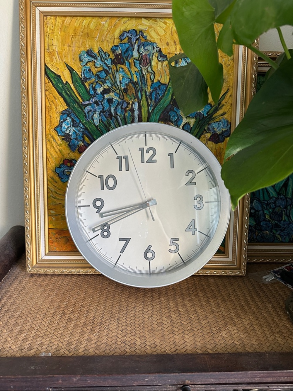 Large 13 inches Minimalist Silver Wall Clock - Modern Home Decor